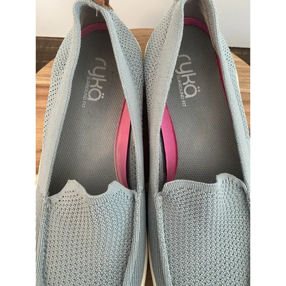 Woman's Ryka Veronica Size 8.5 Slate Grey Slip On Loafers Walking Shoes EUC